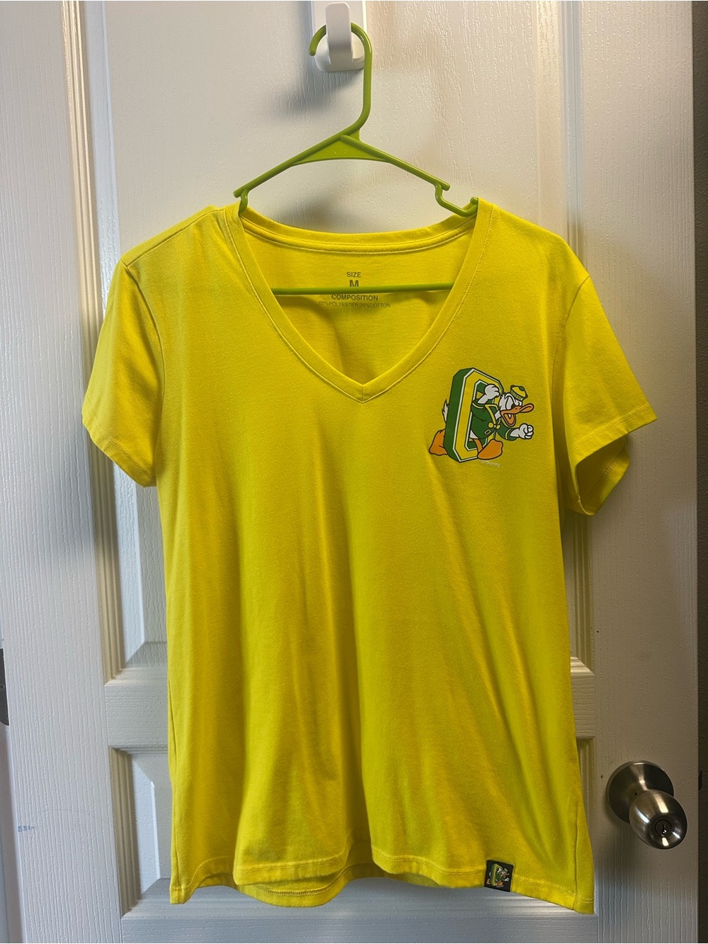 Yellow V-Neck Oregon Duck Shirt